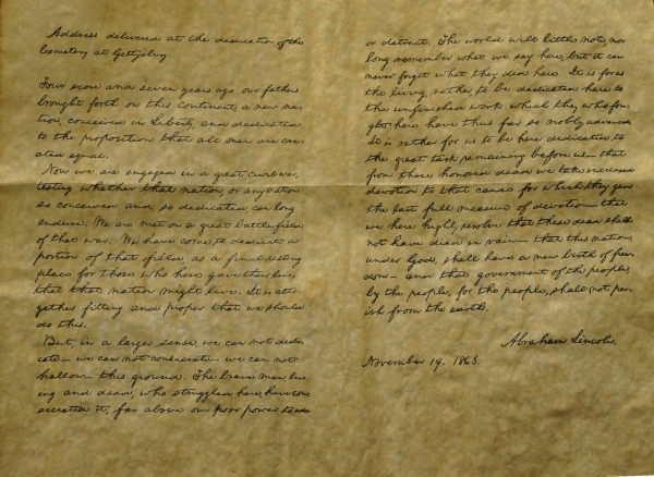 Gettysburg Address by Abraham Lincoln Nov 19, 1863