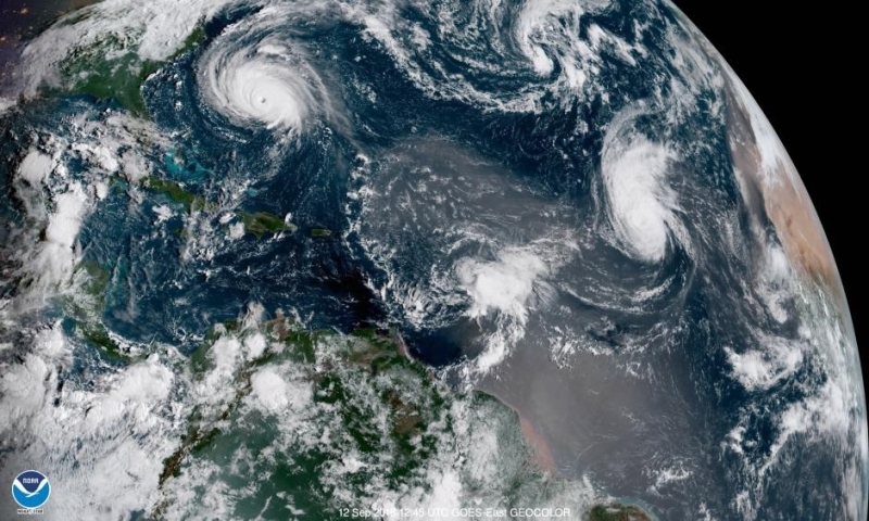 Atlantic Ocean cyclones on September 12, 2018