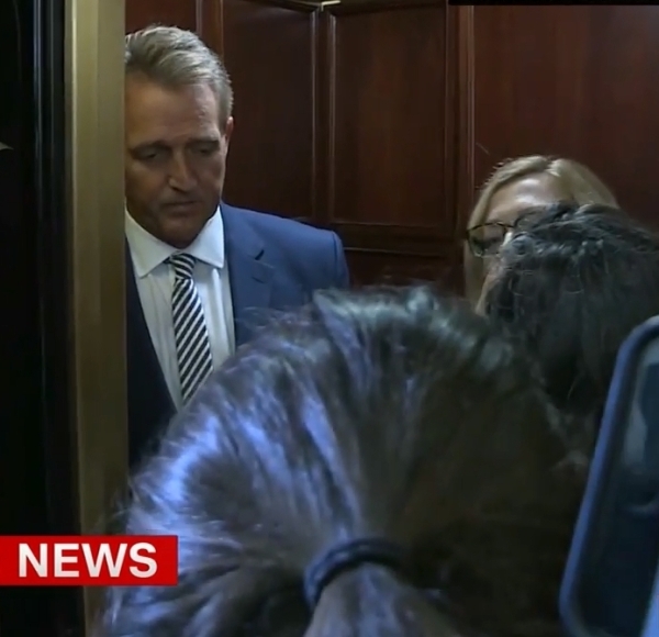 Elevator Turns Senator Around
