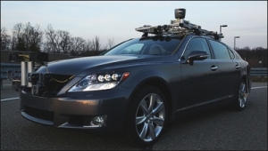 Lexus Toyota ITS self-driving car with rooftop pod