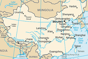 China - Ürümqi is northwest