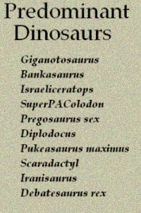 dinosaur list 2012