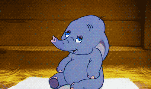 Dumbo holds in his sneeze instead ofcovering his mouth
