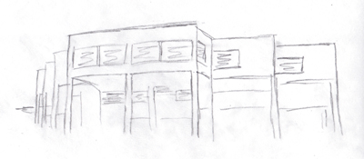 sketch of the Southdale Hennepin Area Library