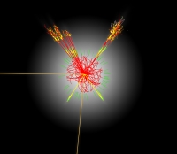 simulated Higgs boson, sub-atomic building block of the universe