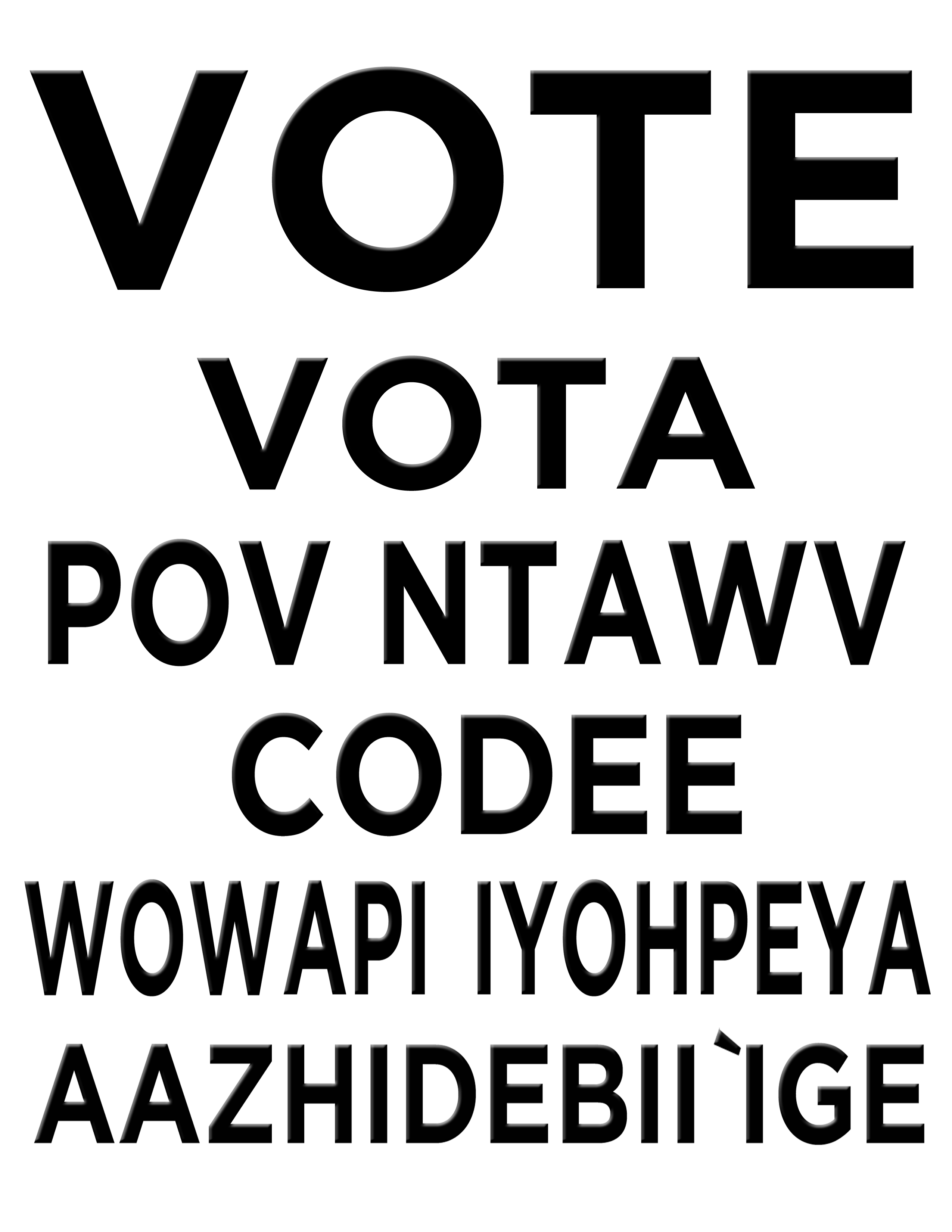 vote - vota - pov ntawv - codee - wowapi iyohpeya - aazhidebii`ige