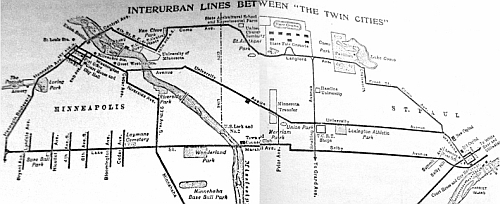 Central Corridor light rail map 1914
