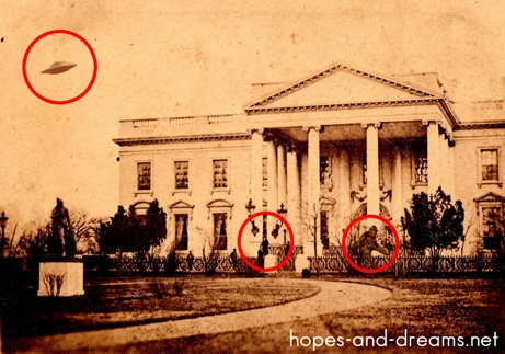 Abraham Lincoln and White House, 1865