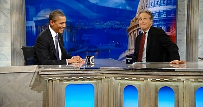 Pres. Obama with Jon Stewart