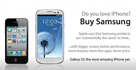 Samsung Galaxy S3 - Apple says it's the same