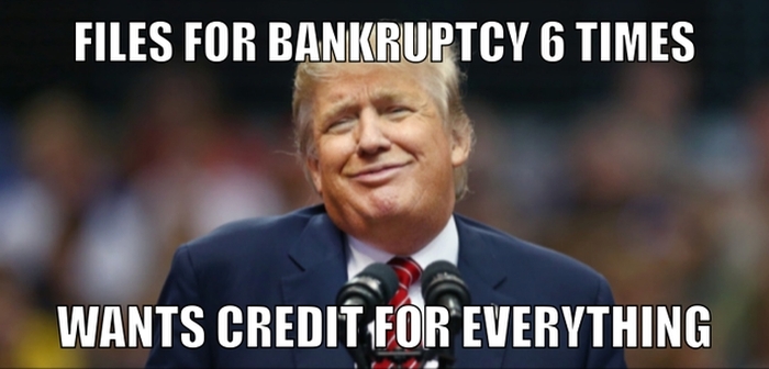 Trump bankrupt but wants credit