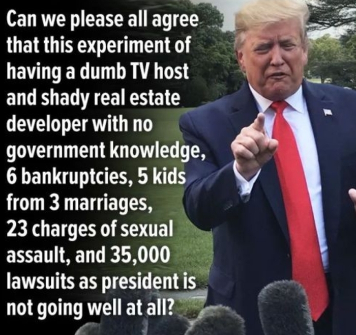 Trump - dumb TV host and shady real estate developer