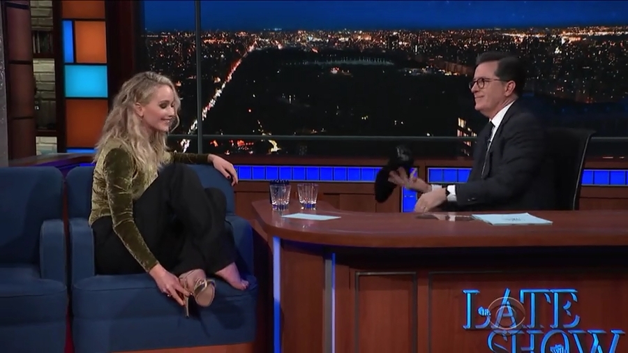 Jennifer Lawrence & Stephen Colbert on the Late Show 2-26-2018
