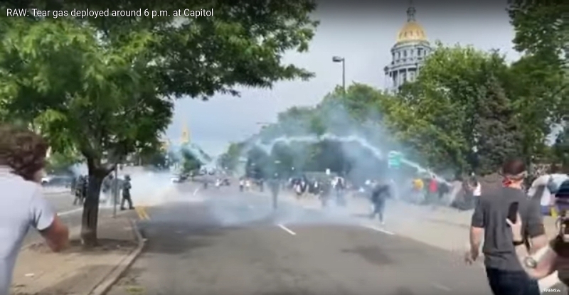 police used tear gas in Denver on May 30, 2020