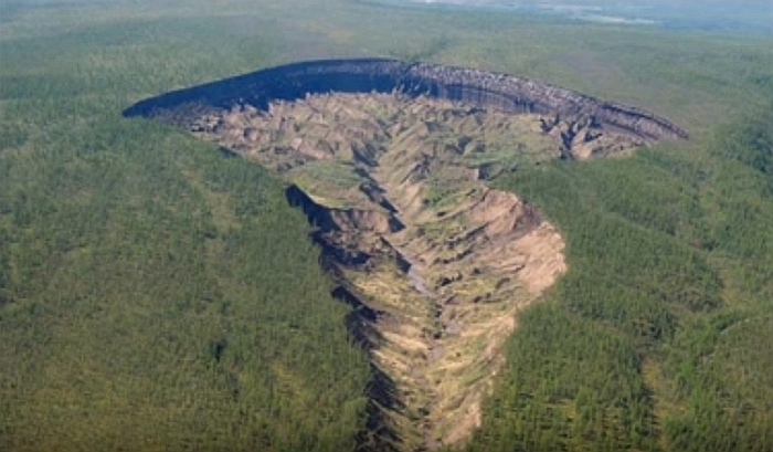 permafrost became the Batagai crater in Siberia